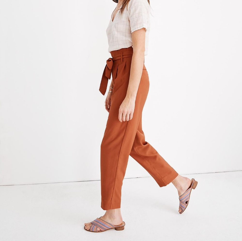 Madewell Satin Drapey Paperback Pants - Picture 3 of 9